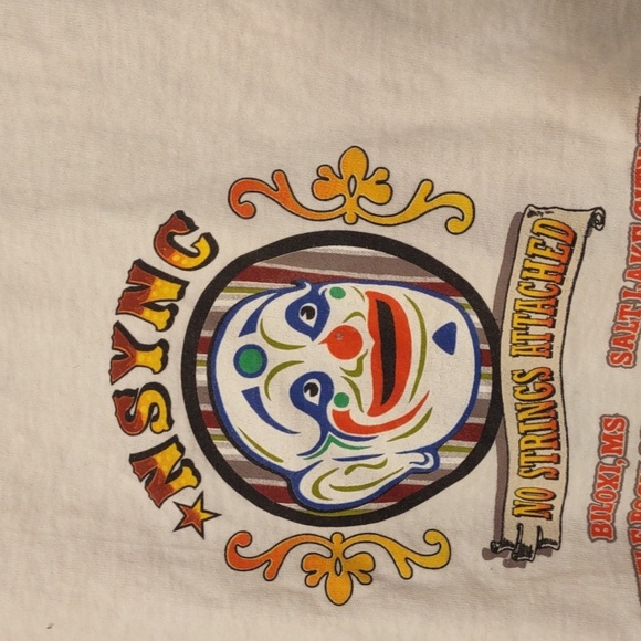 VINTAGE SLIGHTLY USED NSYNC NO STRINGS ATTACHED CONCERT TSHIRT 2000 SIZE S - Picture 7 of 9
